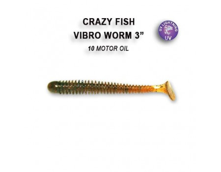 Силикон Crazy Fish VIBRO WORM 3'' 11-7.5-10-6