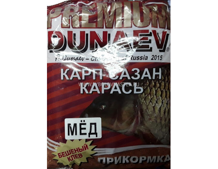 Прикормка Dunaev Премиум Карп Сазан Карась Мёд красная 1кг