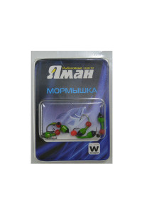 Мормышка Yaman Лесотка №1, d-2 мм, L-7,5 мм, вес 0,30 г, фц. красный шар, цв. салатовый