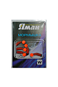 Мормышка Yaman Ручейник №3, d-1.5 мм, L-8.5 мм, вес 0,45 гр., фц. красный шар, цв. красный