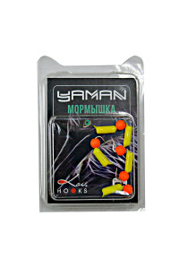 Мормышка Yaman Гвоздешарик желтый, d-2,5 мм, вес 0,6 г, шарик оранжевый неон