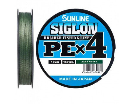 Шнур Sunline Siglon PEx4 DarkGreen #1.2 20lb 150м 9.2 кг.