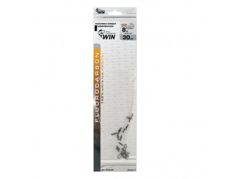 Поводок Win FLUOROCARBON 0,53 mm 8 кг 30см (5 шт) FC-08-30