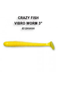 Силикон Crazy Fish Vibro Worm 3'' 11-75-3-6