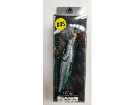 Воблер Columbia Greedy Guts 77F 9.0gr 0.7-1.0m #03