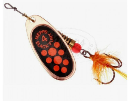 Блесна Mepps Comet Black Fury CU Fluo Orange №4 (8,0гр)