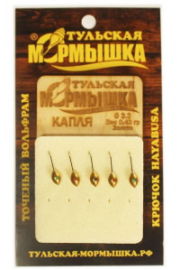 Мормышка Tula Капля ф3.3 0,43гр цв.золото цена за1 шт