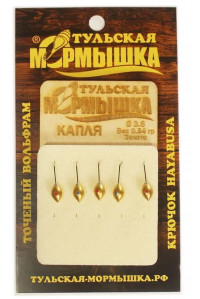 Мормышка Tula Капля ф3.6 0,54гр цв.золото цена за1 шт