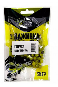 Горох Lion Baits Наживка насадочный натуральный Клубника 50гр
