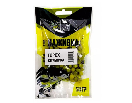 Горох Lion Baits Наживка насадочный натуральный Клубника 50гр