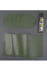 Ремкомплект MasterLodok клей, заплатка 500x100.круглая D100 зеленая