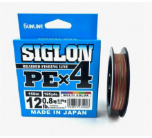 Шнур Sunline Siglon PEx4 Multicolor #0.8 12lb 150м 6,0 кг.