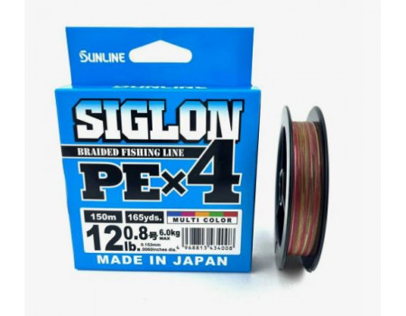 Шнур Sunline Siglon PEx4 Multicolor #0.8 12lb 150м 6,0 кг.