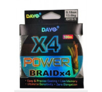 Шнур DaYo Power Brade X4  0,18мм 13,6кг 100м 624110-18