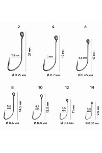 Крючки Crazy Fish S Hook №8 (уп.10шт)