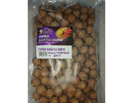 Бойлы Lion Baits Turbo Evro 20мм Strawberry Jam 1кг