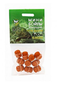 Бойлы Lion Baits Мини  Флюро тонущие на резинке  Тутти Фрутти  6х10мм