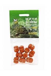 Бойлы Lion Baits Мини  Флюро тонущие на резинке Слива 6х10мм