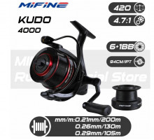 Катушка Mifine Kudo 4000F 6+1BB GR4.7:1 DP10kg W420gr З/Ш 60389-4