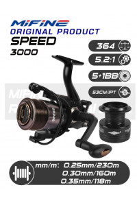 Катушка Mifine Speed 3000F 5+1BB GR5.2:1 DP8kg W350gr З/Ш леска 60505-3