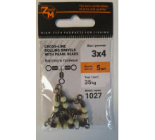 Вертлюг ZM тройной №3x4 35кг (уп.5шт) YM-1027