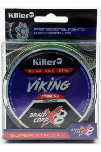 Шнур Killer Viking X8 0.12мм 9,3кг 135м deep green