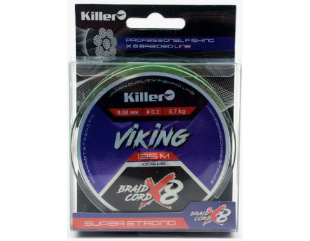 Шнур Killer Viking X8 0.14мм 10,8кг 135м deep green
